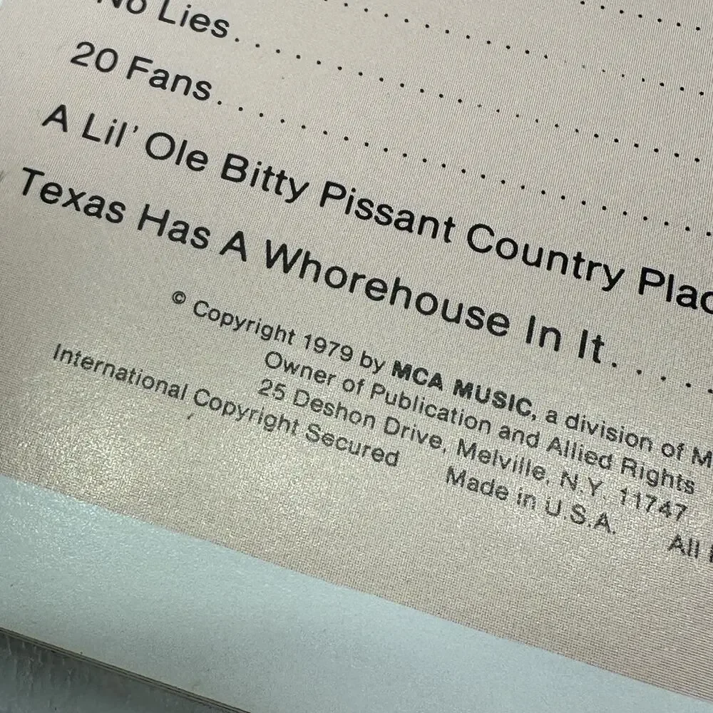 Best Little Whorehouse In Texas Vocal Selections Songbook Carol Hall 1979